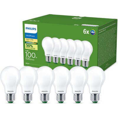 Philips LED CLA A60 100 W E27 WW FR ND UE, 6 ks Philips LED CLA A60 100 W E27 WW FR ND UE, 6 ks
