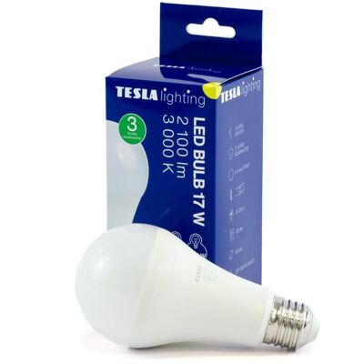 Tesla Lighting Tesla - LED žárovka BULB E27, 17W, 230V, 2100lm, 25 000h, 3000K teplá bílá 220st Tesla Lighting Tesla - LED žárovka BULB E27, 17W, 230V, 2100lm, 25 000h, 3000K teplá bílá 220st