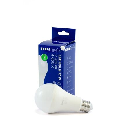 Tesla Lighting Tesla - LED žárovka BULB E27, 17W, 230V, 2100lm, 25 000h, 4000K denní bílá 220st Tesla Lighting Tesla - LED žárovka BULB E27, 17W, 230V, 2100lm, 25 000h, 4000K denní bílá 220st