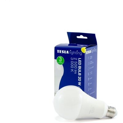 Tesla Lighting Tesla - LED žárovka BULB E27, 20W, 230V, 2500lm, 25 000h, 3000K teplá bílá 220st Tesla Lighting Tesla - LED žárovka BULB E27, 20W, 230V, 2500lm, 25 000h, 3000K teplá bílá 220st