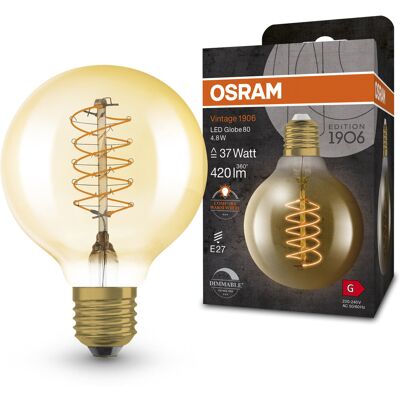 OSRAM Vintage stmívatelná LED žárovka E27 4,8 W GLOBE, teplá bílá OSRAM Vintage stmívatelná LED žárovka E27 4,8 W GLOBE, teplá bílá