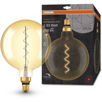 OSRAM zlatá vintage stmívatelná LED žárovka E27 4,8 W GLOBE, teplá bílá OSRAM zlatá vintage stmívatelná LED žárovka E27 4,8 W GLOBE, teplá bílá