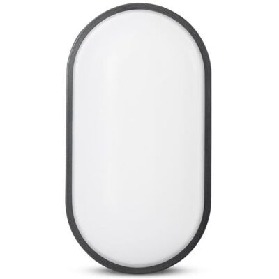 Ovalní černé LED nástěnné světlo Avide Triton-O - Venkovní s senzorem - 20W Ovalní černé LED nástěnné světlo Avide Triton-O - Venkovní s senzorem - 20W