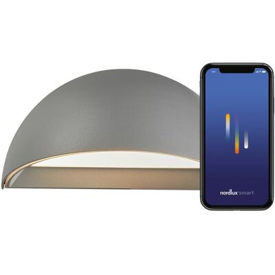 NORDLUX Arcus IP54 stmívatelné venkovní nástěnné svítidlo, 200 × 100 mm, 9 W, 440 lm, šedé NORDLUX Arcus IP54 stmívatelné venkovní nástěnné svítidlo, 200 × 100 mm, 9 W, 440 lm, šedé