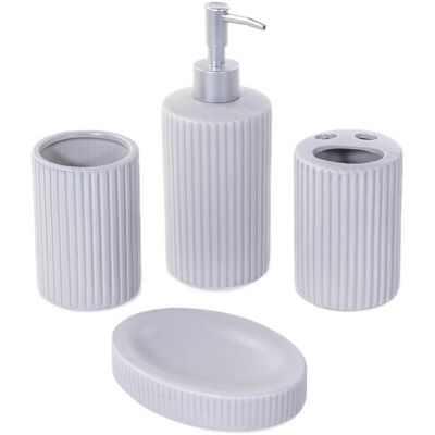 Bathroom Solutions sada 4 kusů šedá Bathroom Solutions sada 4 kusů šedá