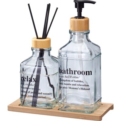 Bathroom Solutions Bathroom Solution Gilo, difuzér s vonnými tyčinkami + nádoba na tělový balzám Bathroom Solutions Bathroom Solution Gilo, difuzér s vonnými tyčinkami + nádoba na tělový balzám