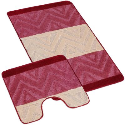 Bellatex Sada Bany 60 × 100 cm + 60 × 50 cm 810/004 vzor chevron burgundy Bellatex Sada Bany 60 × 100 cm + 60 × 50 cm 810/004 vzor chevron burgundy