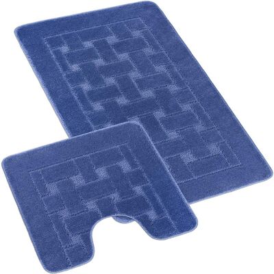 Bellatex Sada Bany 60 × 100 cm + 60 × 50 cm 810/009 Uni obdélníky modré Bellatex Sada Bany 60 × 100 cm + 60 × 50 cm 810/009 Uni obdélníky modré