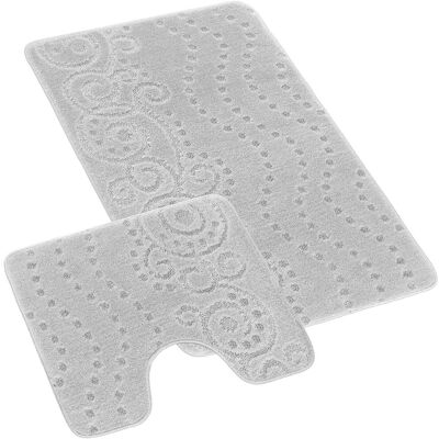 Bellatex Sada Bany 60 × 100 cm + 60 × 50 cm 810/012 Uni ornament sv.šedý Bellatex Sada Bany 60 × 100 cm + 60 × 50 cm 810/012 Uni ornament sv.šedý