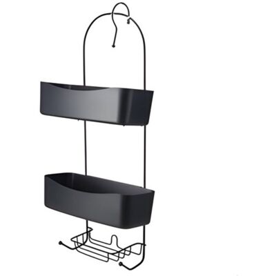 BATHROOM SOLUTIONS Polička do koupelny Arc, do sprchy, závěsná, 3 patra, kov, černá, 24 × 12 × 59 cm BATHROOM SOLUTIONS Polička do koupelny Arc, do sprchy, závěsná, 3 patra, kov, černá, 24 × 12 × 59 cm