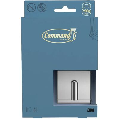 3M Command™ Decor malý kovový háček na župan do koupelny DCRB01CR-EU, chrom, 1 háček + 6 pásků 3M Command™ Decor malý kovový háček na župan do koupelny DCRB01CR-EU, chrom, 1 háček + 6 pásků