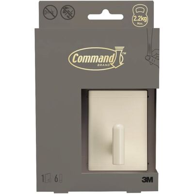 3M Command™ Decor velký kovový háček DCR02BE-EU, světle béžový, 1 háček + 6 pásků 3M Command™ Decor velký kovový háček DCR02BE-EU, světle béžový, 1 háček + 6 pásků