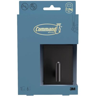 3M Command™ Decor velký kovový koupel. háček na ručník DCRB02MB-EU, matný černý, 1 háček + 6 pásků 3M Command™ Decor velký kovový koupel. háček na ručník DCRB02MB-EU, matný černý, 1 háček + 6 pásků