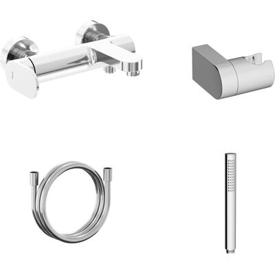 Ravak EL 022.00CR.+S Vanová nástěnná baterie se sprchovým setem, Chrome Ravak EL 022.00CR.+S Vanová nástěnná baterie se sprchovým setem, Chrome
