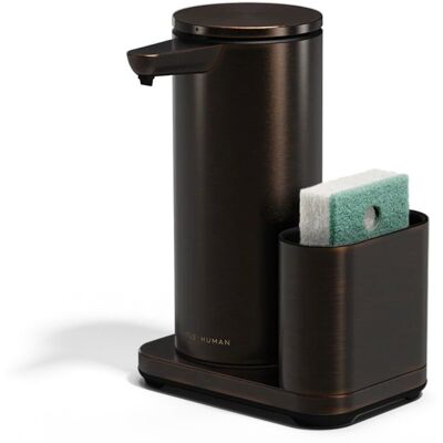 Simplehuman Bezdotykový dávkovač 414 ml + držák na houbičku, černohnědá bronzová ocel Simplehuman Bezdotykový dávkovač 414 ml + držák na houbičku, černohnědá bronzová ocel
