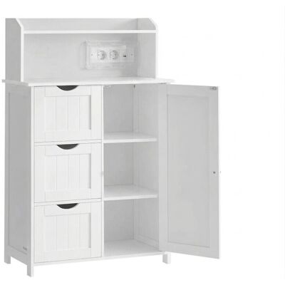 VASAGLE MONDEER 2 police 1 zásuvka 60 × 119 × 30 cm bílá VASAGLE MONDEER 2 police 1 zásuvka 60 × 119 × 30 cm bílá