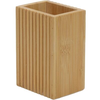 BATHROOM SOLUTIONS Kelímek na zubní kartáčky, bambus, hnědý, 8,8 × 6,6 × 12,4 cm BATHROOM SOLUTIONS Kelímek na zubní kartáčky, bambus, hnědý, 8,8 × 6,6 × 12,4 cm