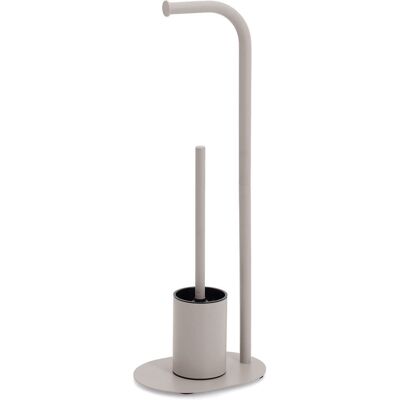 ZELLER Držák na toaletní papír a WC štětku šedý, kov 23 × 17 × 63 cm ZELLER Držák na toaletní papír a WC štětku šedý, kov 23 × 17 × 63 cm