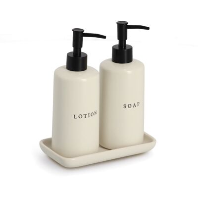 Zeller Keramické dávkovače na mýdlo a lotion Bath Style 3 díly Zeller Keramické dávkovače na mýdlo a lotion Bath Style 3 díly