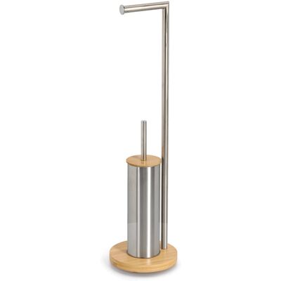 ZELLER Stojan na toaletní papír s WC štětkou, šedý kov 19 × 73 cm ZELLER Stojan na toaletní papír s WC štětkou, šedý kov 19 × 73 cm