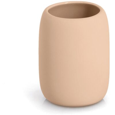 ZELLER Kelímek na kartáčky keramický světle béžový 8,4 × 10,8 cm ZELLER Kelímek na kartáčky keramický světle béžový 8,4 × 10,8 cm