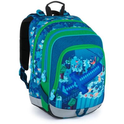 BAGMASTER ALFA 21 B školní batoh - kostičky BAGMASTER ALFA 21 B školní batoh - kostičky