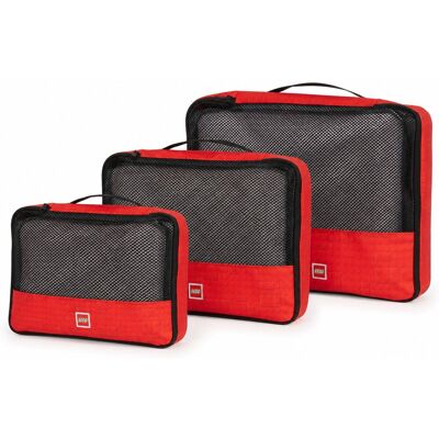 Lego Bags Brick Dots Red sada cestovních organizérů, 3 ks Lego Bags Brick Dots Red sada cestovních organizérů, 3 ks