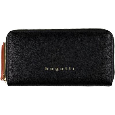 Bugatti Ladies Wallet zip around Ella, black Bugatti Ladies Wallet zip around Ella, black