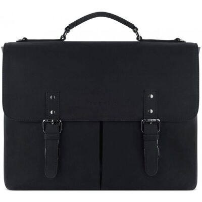 Bugatti briefcase with flap black Bugatti briefcase with flap black