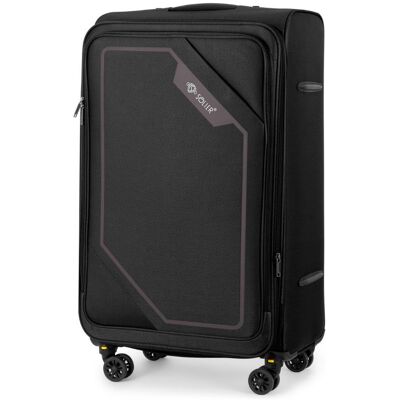 Solier Softflex 2240 střední měkký kufr M 23“ černý/hnědý Solier Softflex 2240 střední měkký kufr M 23“ černý/hnědý