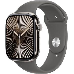 Apple Watch Series 11 Cellular 42mm Přírodní titan se skálově šedým sportovním řemínkem - M/L Apple Watch Series 11 Cellular 42mm Přírodní titan se skálově šedým sportovním řemínkem - M/L