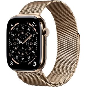 Apple Watch Series 11 Cellular 42mm Zlatý titan se zlatým milánským tahem Apple Watch Series 11 Cellular 42mm Zlatý titan se zlatým milánským tahem