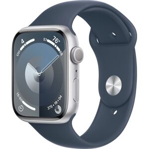 Apple Watch Series 9 45mm Stříbrný hliník s bouřkově modrým sportovním řemínkem - S/M Apple Watch Series 9 45mm Stříbrný hliník s bouřkově modrým sportovním řemínkem - S/M