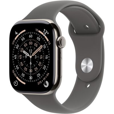 Apple Watch Series 11 Cellular 46mm Přírodní titan se skálově šedým sportovním řemínkem - M/L Apple Watch Series 11 Cellular 46mm Přírodní titan se skálově šedým sportovním řemínkem - M/L