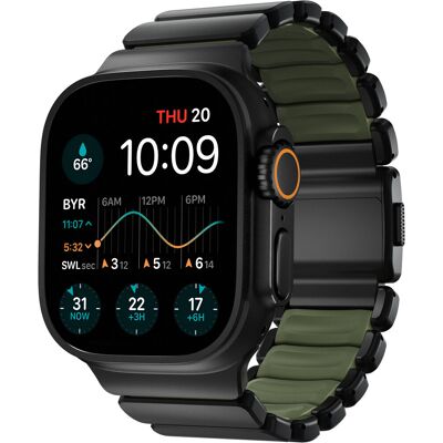 Nomad Stratos Band AW 45mm/46mm/49mm Black Titanium Forest Green Nomad Stratos Band AW 45mm/46mm/49mm Black Titanium Forest Green