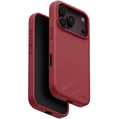 UNIQ Lino ochranný kryt na iPhone 17 Pro/18 Pro, Cranberry red UNIQ Lino ochranný kryt na iPhone 17 Pro/18 Pro, Cranberry red