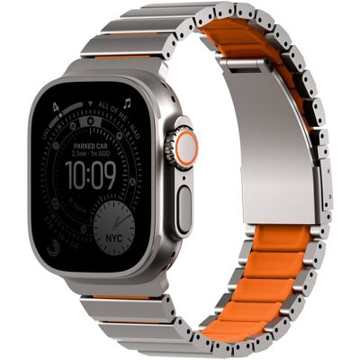 UNIQ Strova Flex pro Apple Watch 49/46/45/44 mm, Titanium silver/Volt orange UNIQ Strova Flex pro Apple Watch 49/46/45/44 mm, Titanium silver/Volt orange