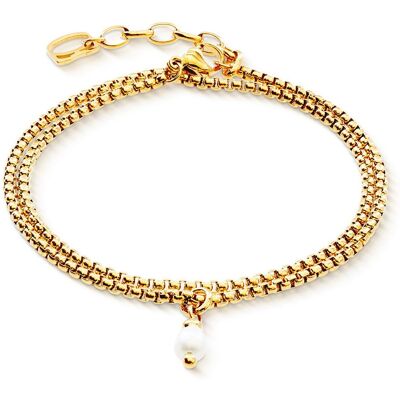 Coeur de Lion Dámský dvojitý náramek Serene Knot Chain Gold 1139/30-1614 Coeur de Lion Dámský dvojitý náramek Serene Knot Chain Gold 1139/30-1614