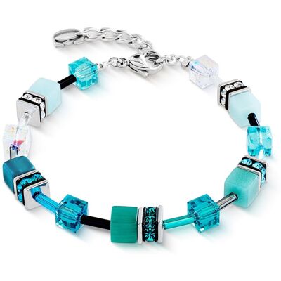 Coeur de Lion Dámský náramek GeoCUBE Iconic Teal silver 2838/30-0624 Coeur de Lion Dámský náramek GeoCUBE Iconic Teal silver 2838/30-0624
