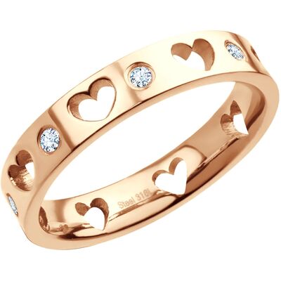 BRUNO Prsten Srdce s kamínky Rose Gold vel. 5 (EU 49-51) BRUNO Prsten Srdce s kamínky Rose Gold vel. 5 (EU 49-51)