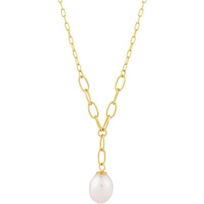 Preciosa Stříbrný náhrdelník Pearl Heart s říční perlou Preciosa, pozlacený Preciosa Stříbrný náhrdelník Pearl Heart s říční perlou Preciosa, pozlacený