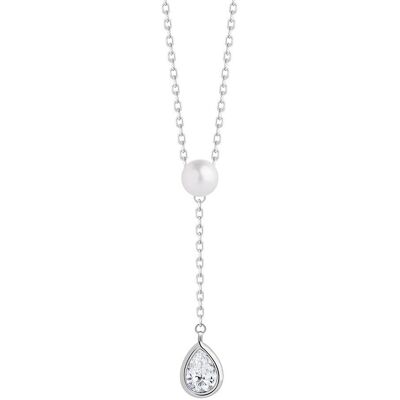 Preciosa Stříbrný náhrdelník Pure Pearl s říční perlou a kubickou zirkonií Preciosa Preciosa Stříbrný náhrdelník Pure Pearl s říční perlou a kubickou zirkonií Preciosa
