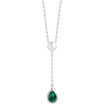 Preciosa Stříbrný náhrdelník Pure Pearl s říční perlou a kubickou zirkonií Preciosa, emerald Preciosa Stříbrný náhrdelník Pure Pearl s říční perlou a kubickou zirkonií Preciosa, emerald