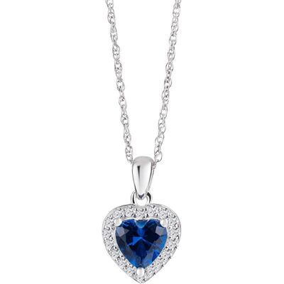 Preciosa Stříbrný přívěsek s řetízkem Velvet Heart, srdce s kubickou zirkonií Preciosa, safír Preciosa Stříbrný přívěsek s řetízkem Velvet Heart, srdce s kubickou zirkonií Preciosa, safír