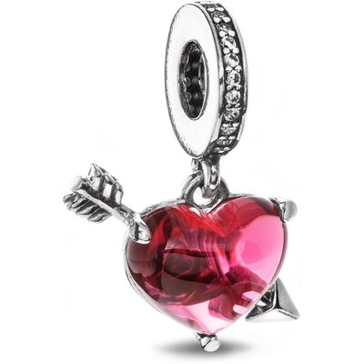 PANDORA model 793085C01 Visací Červené srdce a šíp z Murano skla (Ag 925/1000, 2,37 g) PANDORA model 793085C01 Visací Červené srdce a šíp z Murano skla (Ag 925/1000, 2,37 g)