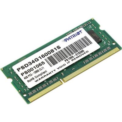 Patriot SO-DIMM 4GB DDR3 1600MHz CL11 Signature Patriot SO-DIMM 4GB DDR3 1600MHz CL11 Signature