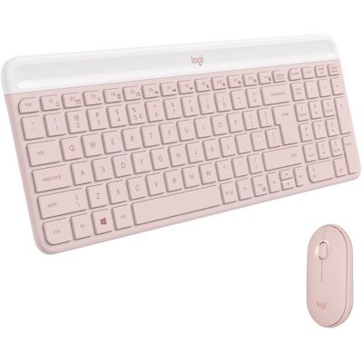 Logitech Slim Wireless Combo MK470, růžová - US Logitech Slim Wireless Combo MK470, růžová - US