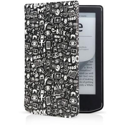CONNECT IT pouzdro pro PocketBook 629/634, Doodle černé CONNECT IT pouzdro pro PocketBook 629/634, Doodle černé