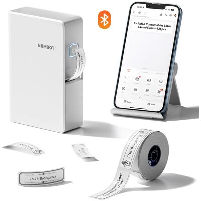 Niimbot N1 bílá + role štítků, ribbon Niimbot N1 bílá + role štítků, ribbon