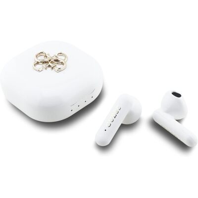 Guess 4G Metal Logo TWS Bezdrátová sluchátka white Guess 4G Metal Logo TWS Bezdrátová sluchátka white